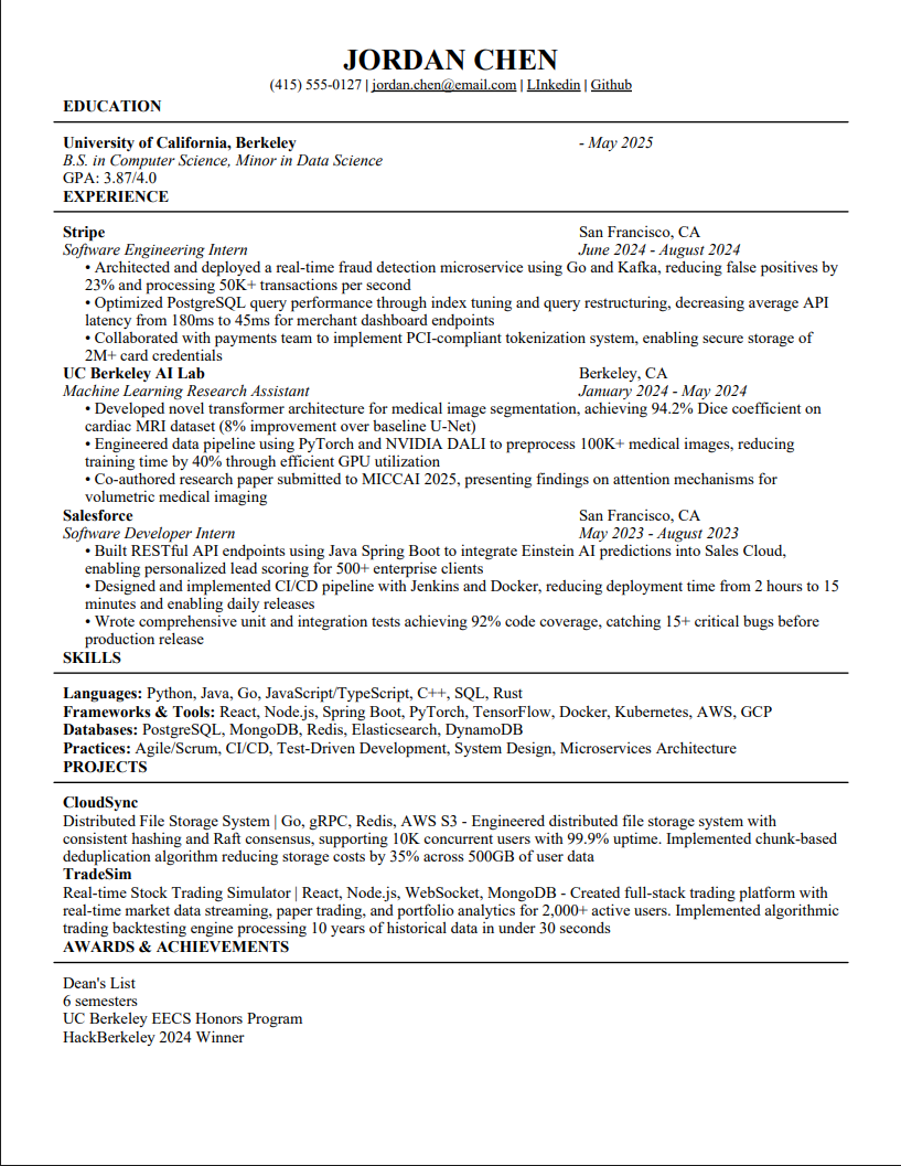 Tech Resume Template